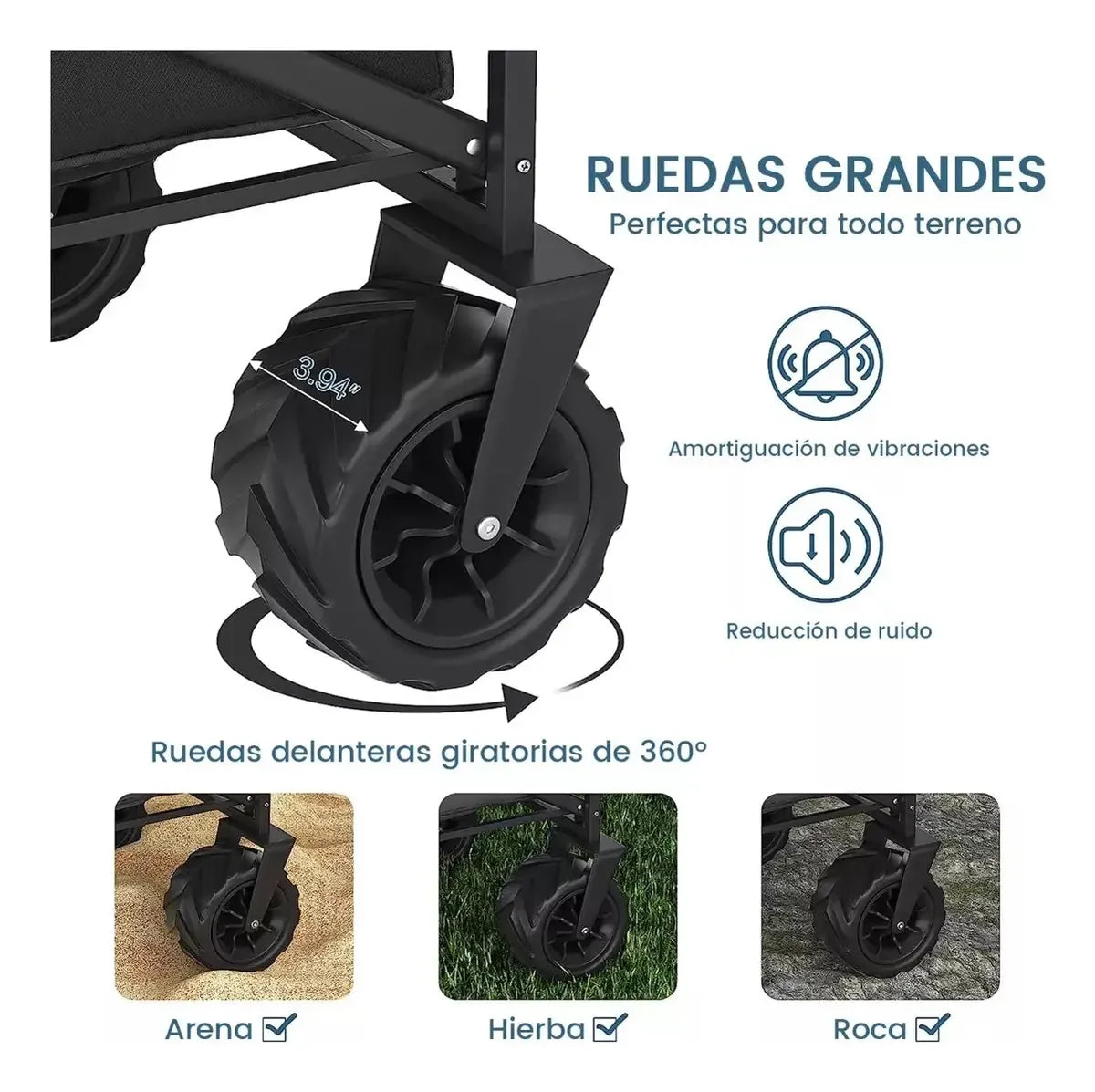 Carro Para Compras Plegable Grande Para Camping Con Ruedas Reforzadas