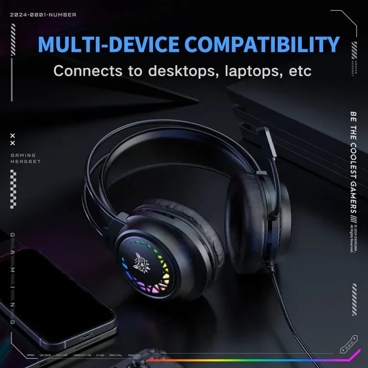 Audífonos Gamer Onikuma X92 Rgb Compatibles Pc Ps4 Ps5