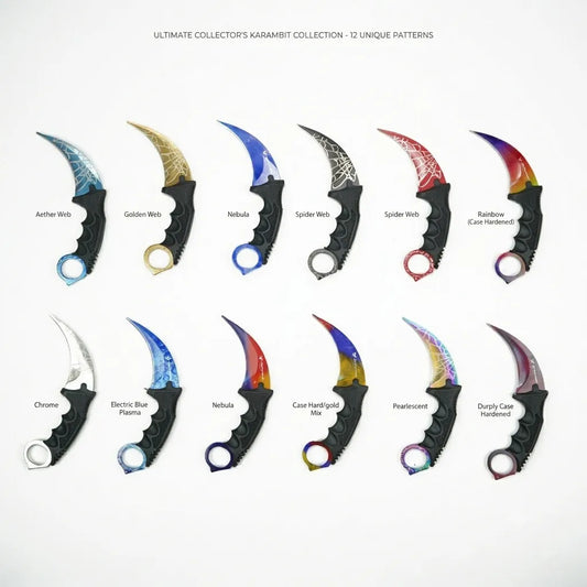 Pack Karambit X12 Cuchillo Curvo De Acero Inoxidable + Funda