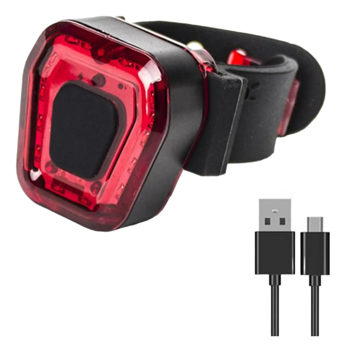 Luz Trasera Bicicleta Recargable Ajustable Con Carga Usb