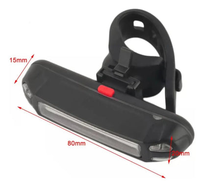 Luz Trasera Recargable Bicicleta Rojo Blanco Ciclismo