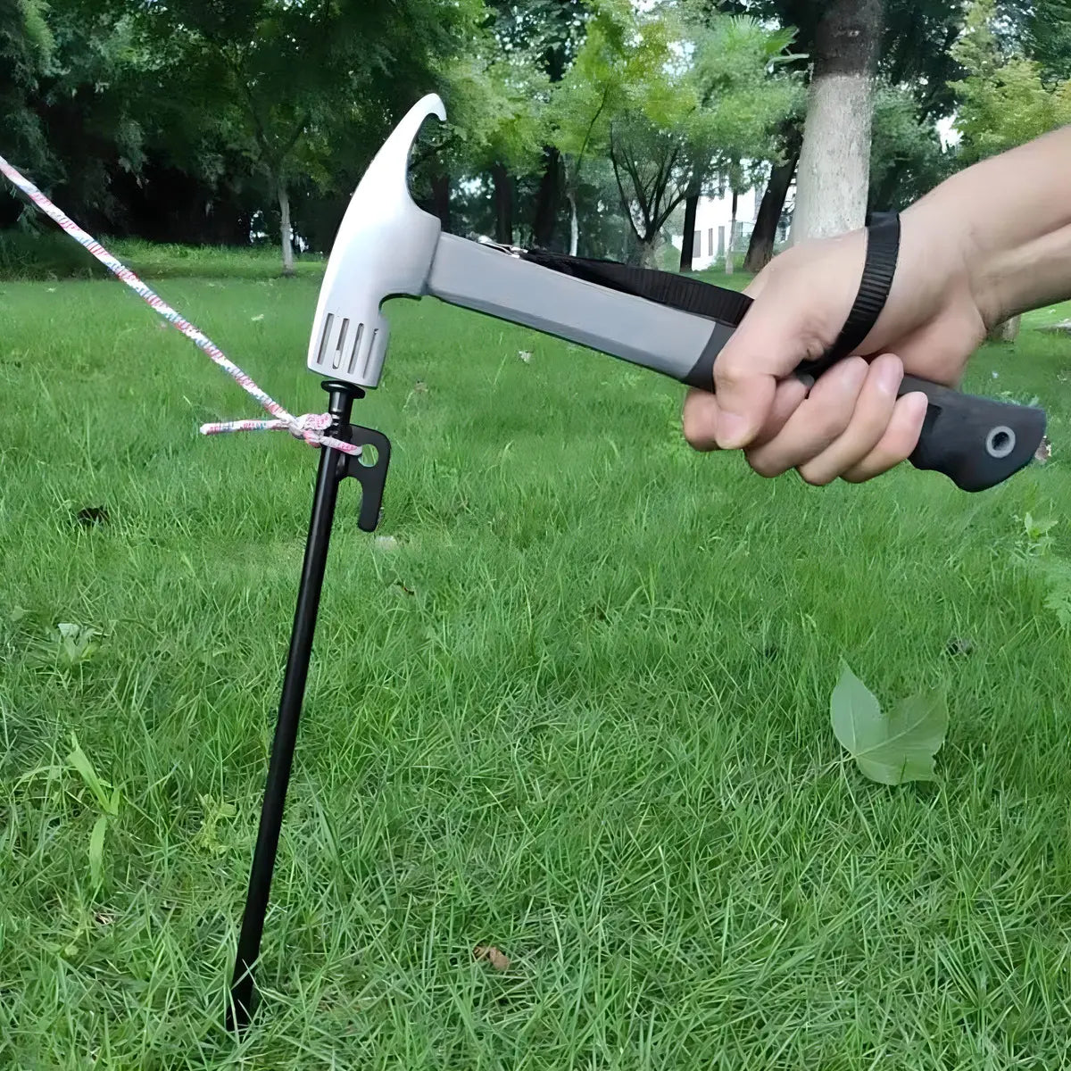 Martillo Uña Hauki para Camping con Extractor de Estacas, de Aleación y Goma