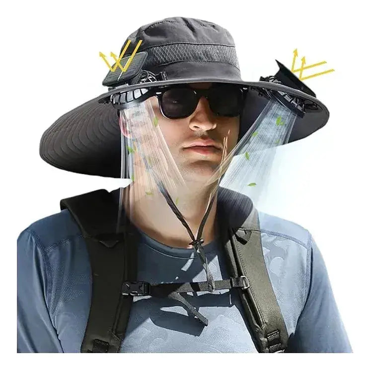 Sombrero Gorro Legendario Con Panel Solar Y Ventiladores