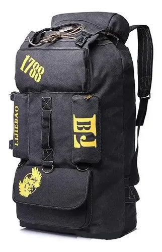 Mochila Tactica Lona Viajera 90 Litros Bolso Ropero
