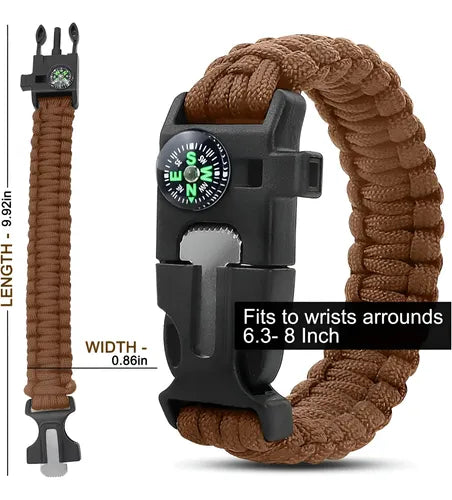 Pulsera Paracord Treking Y Escalada Supervivencia 5 En 1