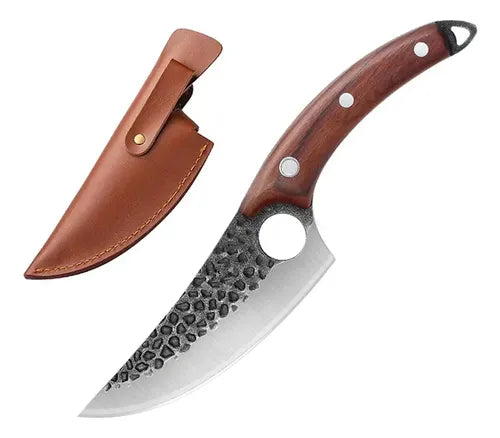 Cuchillo Tactico De Caza Carnicero Forjado Mano Deshuesador