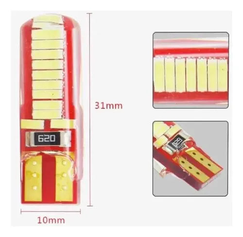 Par Led T10 Ampolleta Cola De Pez Canbus 5w