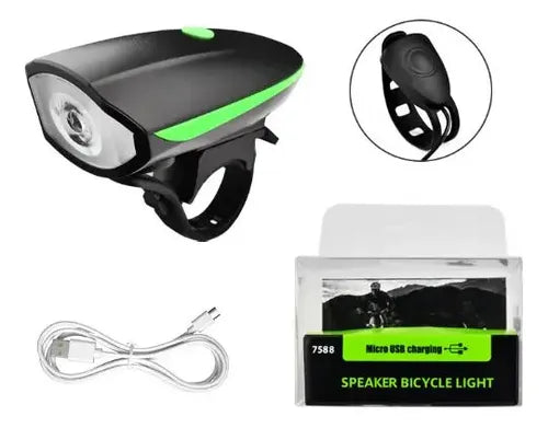 Luz Bicicleta Delantera 3 Modos D Luz Y Bocina Alta Potencia