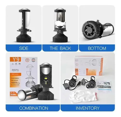 Kit 2 Led Premium H4 Proyector Lupa 20 Mil Lumenes Csp