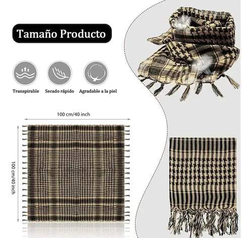 Pañuelo Shemagh Táctico Palestina Árabe Bufanda Para Paintball