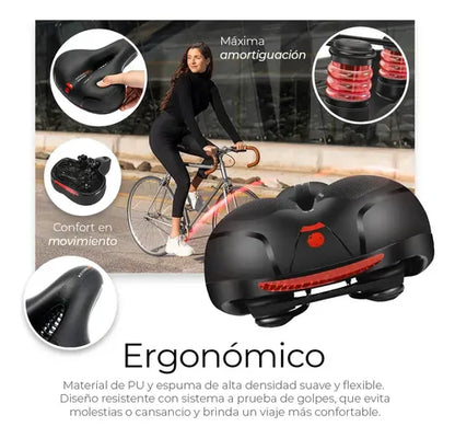 Sillin Asiento Antiprostático Con Luz Y Resortes Bicicletas