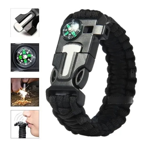 Brújula Paracord Pulsera Pack X2 De Supervivencia Militar