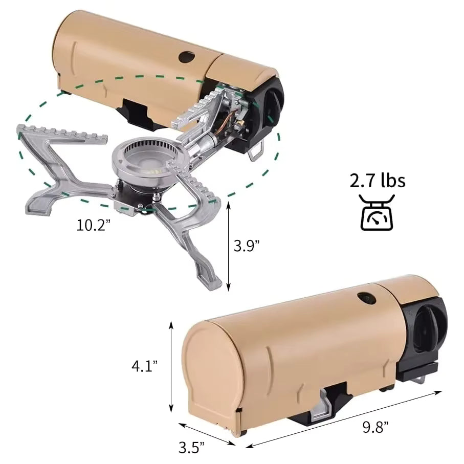 Estufa De Gas Butano Portátil De 2670 W Con Bolsa De Almacenamiento Horno De Gas Plegable Para Acampar