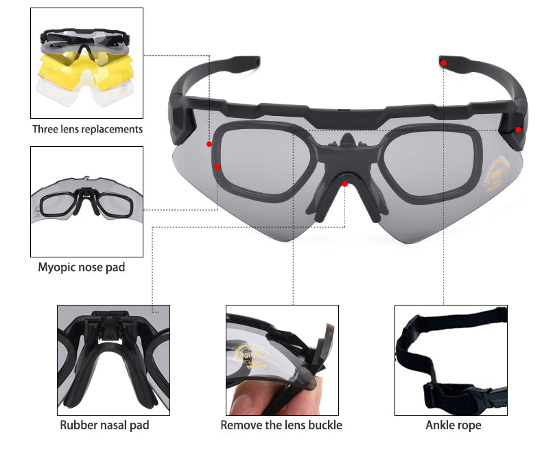 Lentes Tacticos 3 Micas Militar Airsoft Paintball