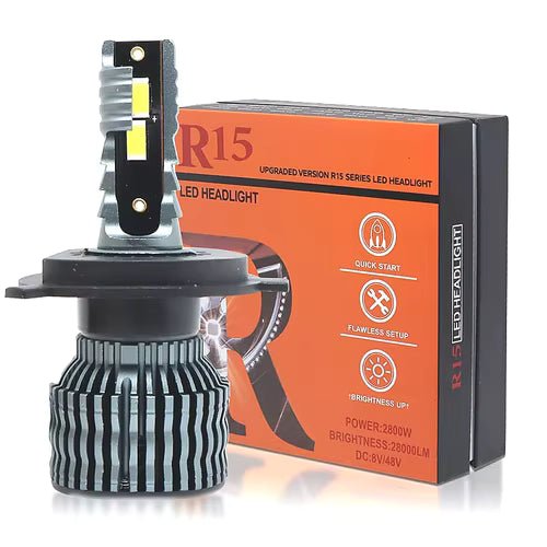 Turbo Led Para Auto R15 H4 Csp Canbus 28.000lm Luces