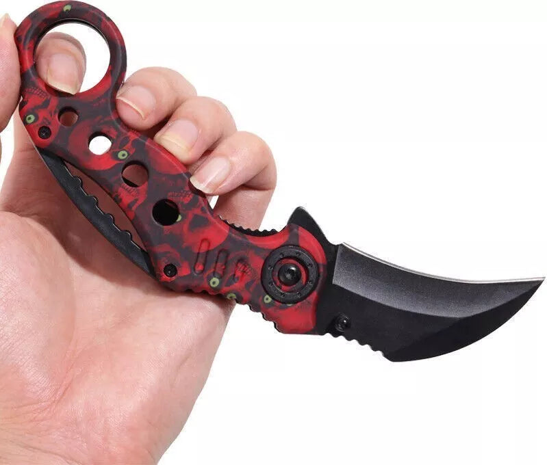 Cuchillo Karambit Táctico Navajas Militar Semi Automatico