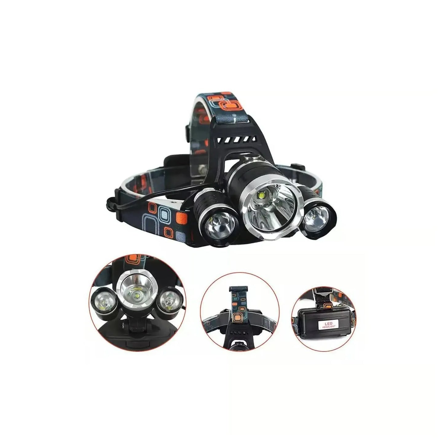 Linterna Led Minero Frontal Cabeza Cintillo 5000 Lumenes